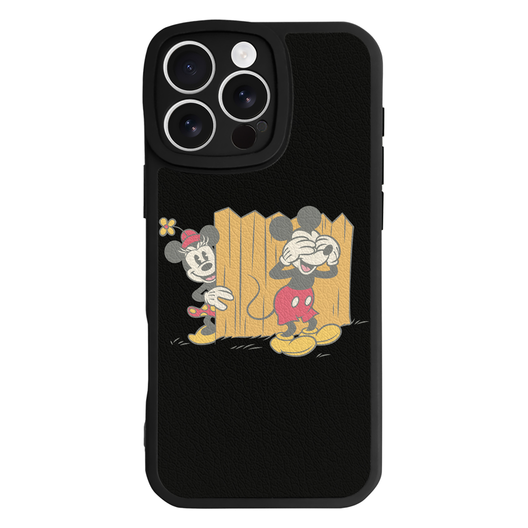 （画像用） ミッキーマウス Mickey Mouse 【iPhone 16シリーズ対応】シリコンスマホケース（レザー調） 材質：シリコン